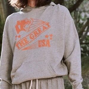 The Great gym hoodie in varsity grey